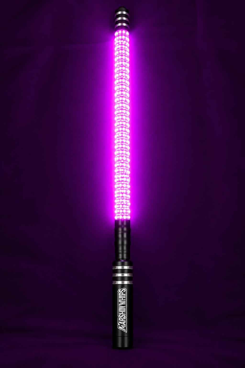 Marshin Whips V2 Black Out LED Whip | Single Stealth Off-Road Light-Marshin Whips-1 FT-Pink-Black Market UTV