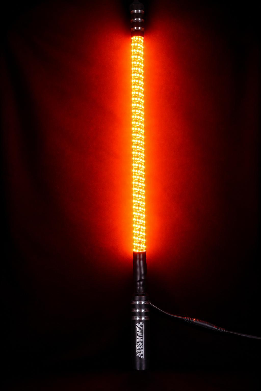 Marshin Whips V2 Black Out LED Whip | Single Stealth Off-Road Light-Marshin Whips-1 FT-Red-Black Market UTV