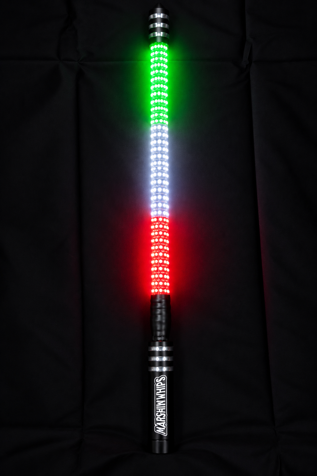 Marshin Whips V2 Black Out LED Whip | Single Stealth Off-Road Light-Marshin Whips-5 FT-Green White Red-Black Market UTV