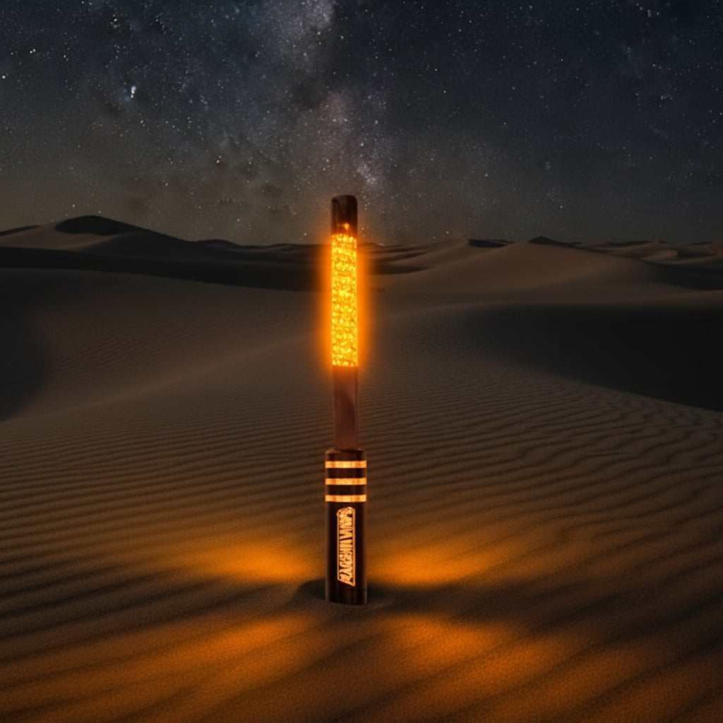 V2 Black Out LED Whip Set: The Ultimate Stealth-Marshin Whips-1 FT-Orange-Black Market UTV