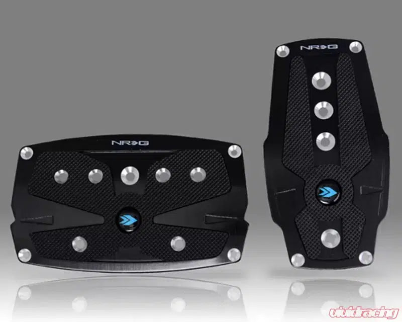 NRG Black Automatic Brushed Aluminum Sport Pedal with Black Rubber Inserts Universal-Gas Pedal-NRG-Black Market UTV