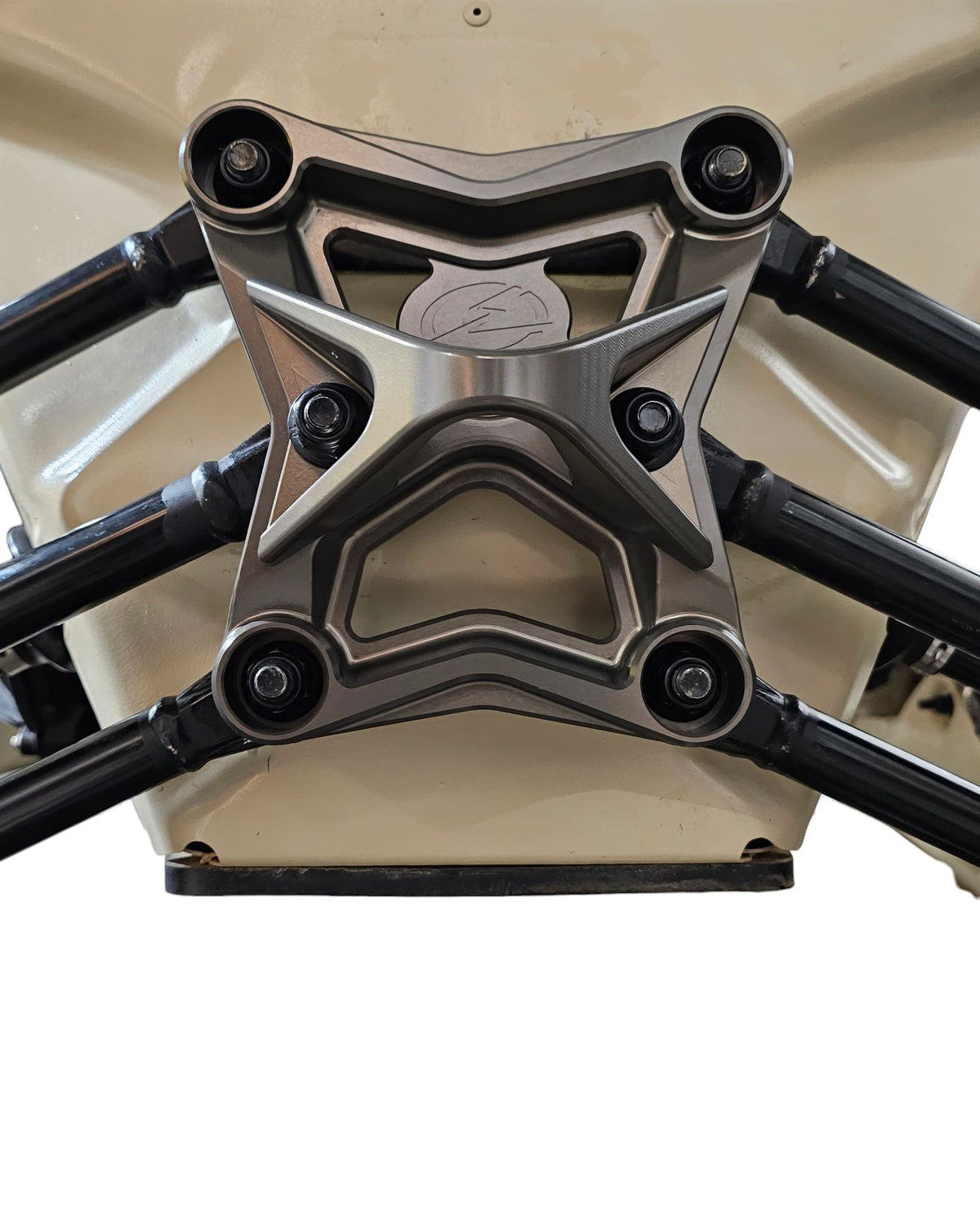 2017-2021 Can Am X3 Maverick EOD Radius Rod Plate with Tow Hook Gun Metal-Radius Rod Plate-Elektric Offroad Design-Black Market UTV