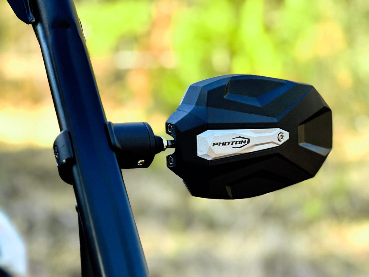Photon Side View Mirror with Cast Aluminum Body &amp; Bezel ? Adjustable Clamp (Pair)-Rear View Mirror-Seizmik-Black Market UTV