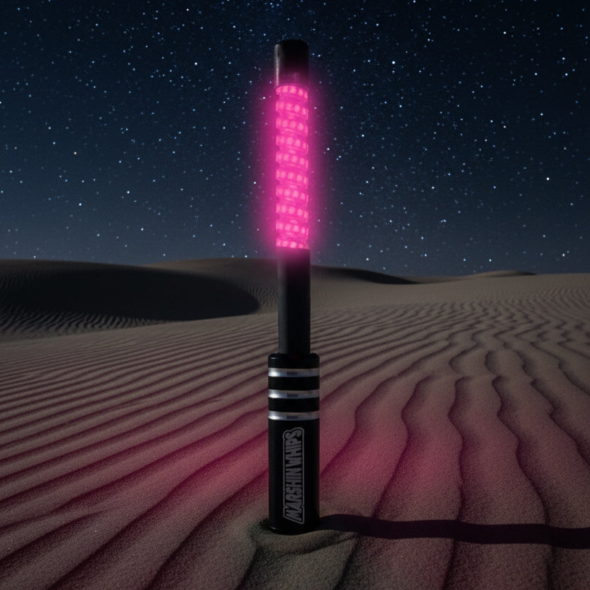 Game Changer LED Whip - Sleek Black Single-Marshin Whips-2 FT-PINK-Black Market UTV