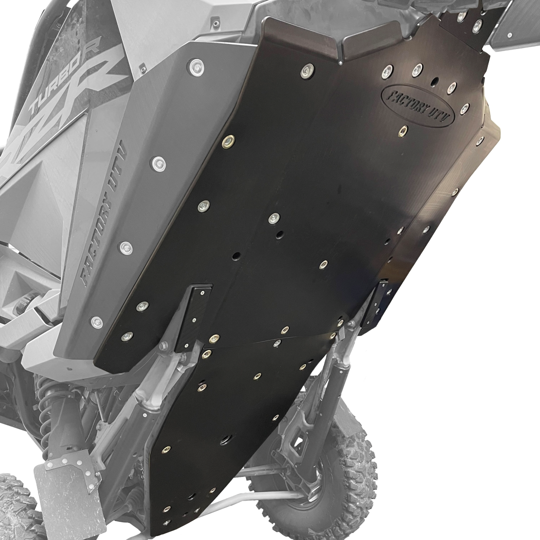 Polaris RZR Turbo R / Pro S UHMW Skid Plate-Skid Plates-Factory UTV-3/8"-No X-Brace-Black Market UTV