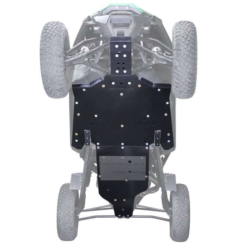 Polaris RZR Pro R UHMW Skid Plate-Skid Plates-Factory UTV-3/8&quot;-Add X-Brace-Black Market UTV