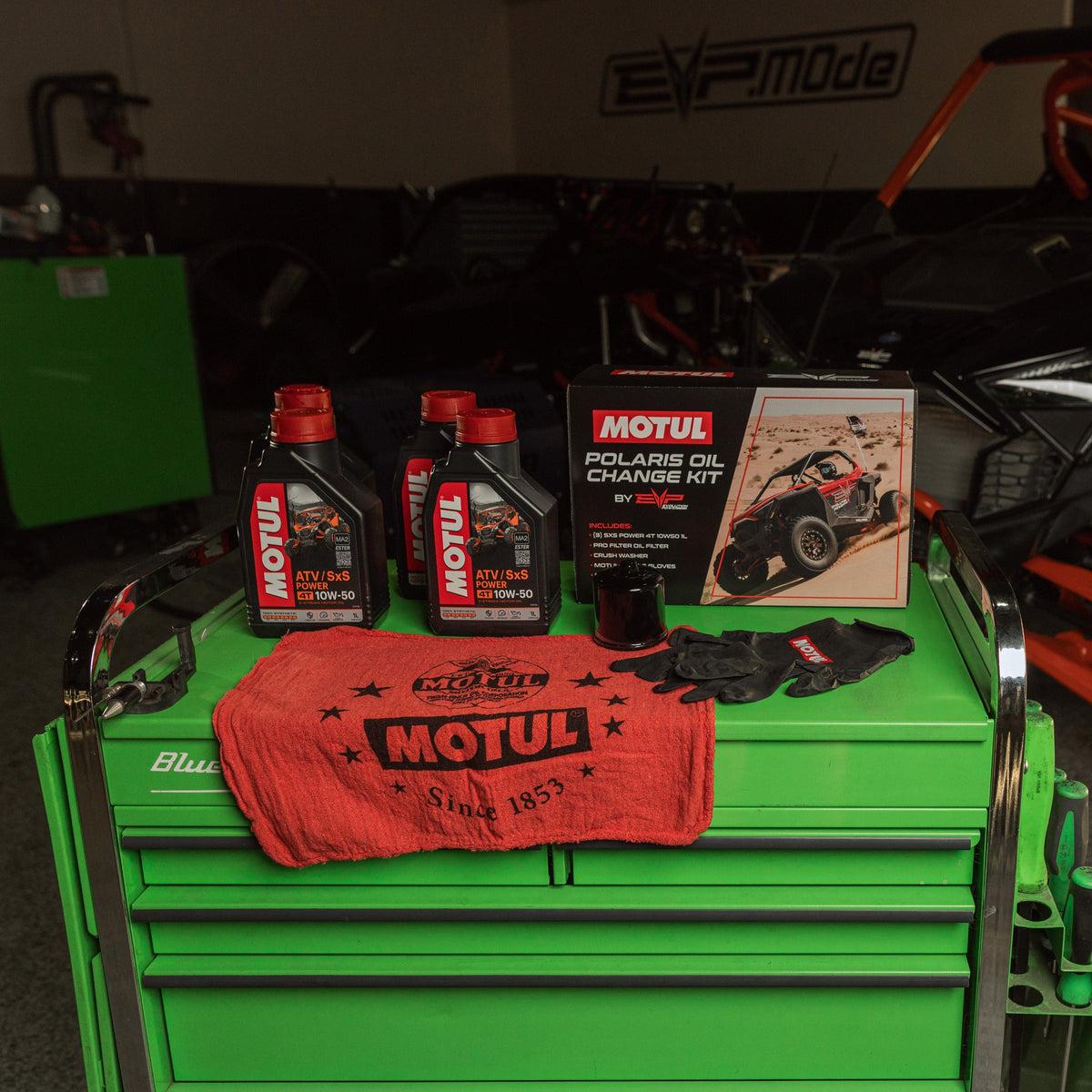 EVP Motul® Oil Change Kits, Polaris Pro XP &amp; XP Turbo/S-change oil-EVP-10W-50 4T Dune/Trail-Black Market UTV