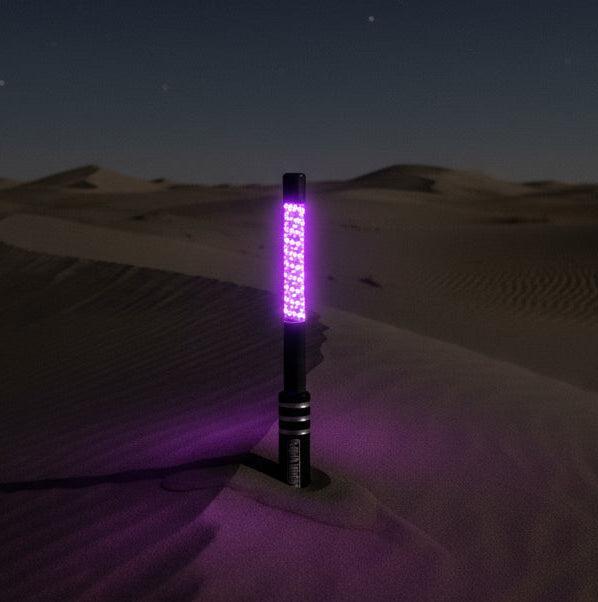 V2 Black Out LED Whip: The Ultimate Stealth Single-Marshin Whips-1 FT-Purple-Black Market UTV