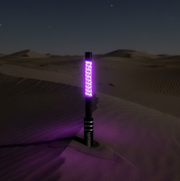 V2 Black Out LED Whip Set: The Ultimate Stealth-Marshin Whips-1 FT-Purple-Black Market UTV