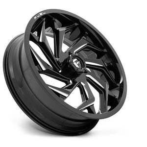 FUEL WHEELS D753 REACTION-Wheels-Fuel Wheels-18x7 +13mm-4X156-GLOSS BLACK MILLED-Black Market UTV