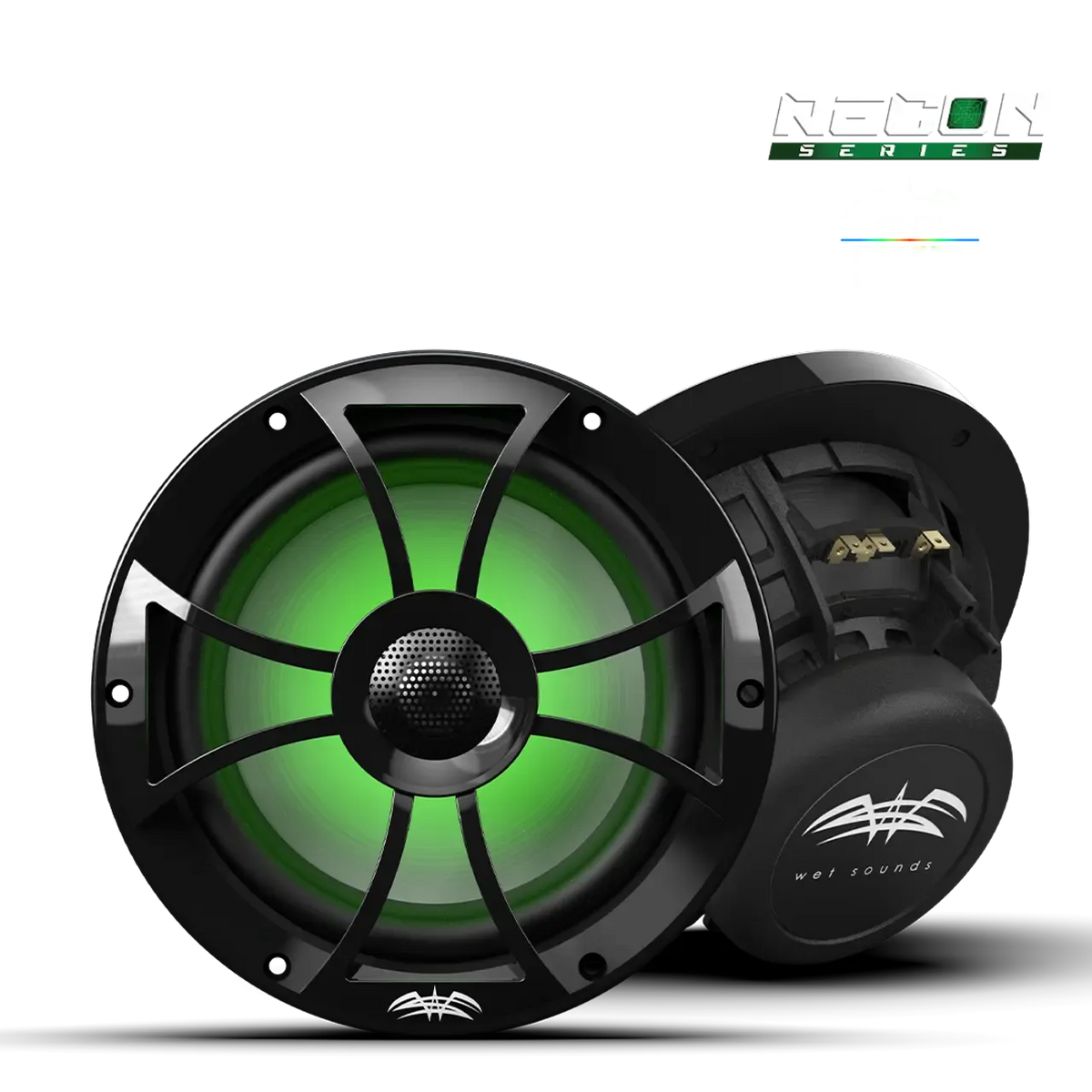 Series 8-inch High-Output Component Style Coaxial Speakers w/ XS-Black RGB Grilles-Audio-Wetsounds-RECON 8-BG RGB-Black Market UTV