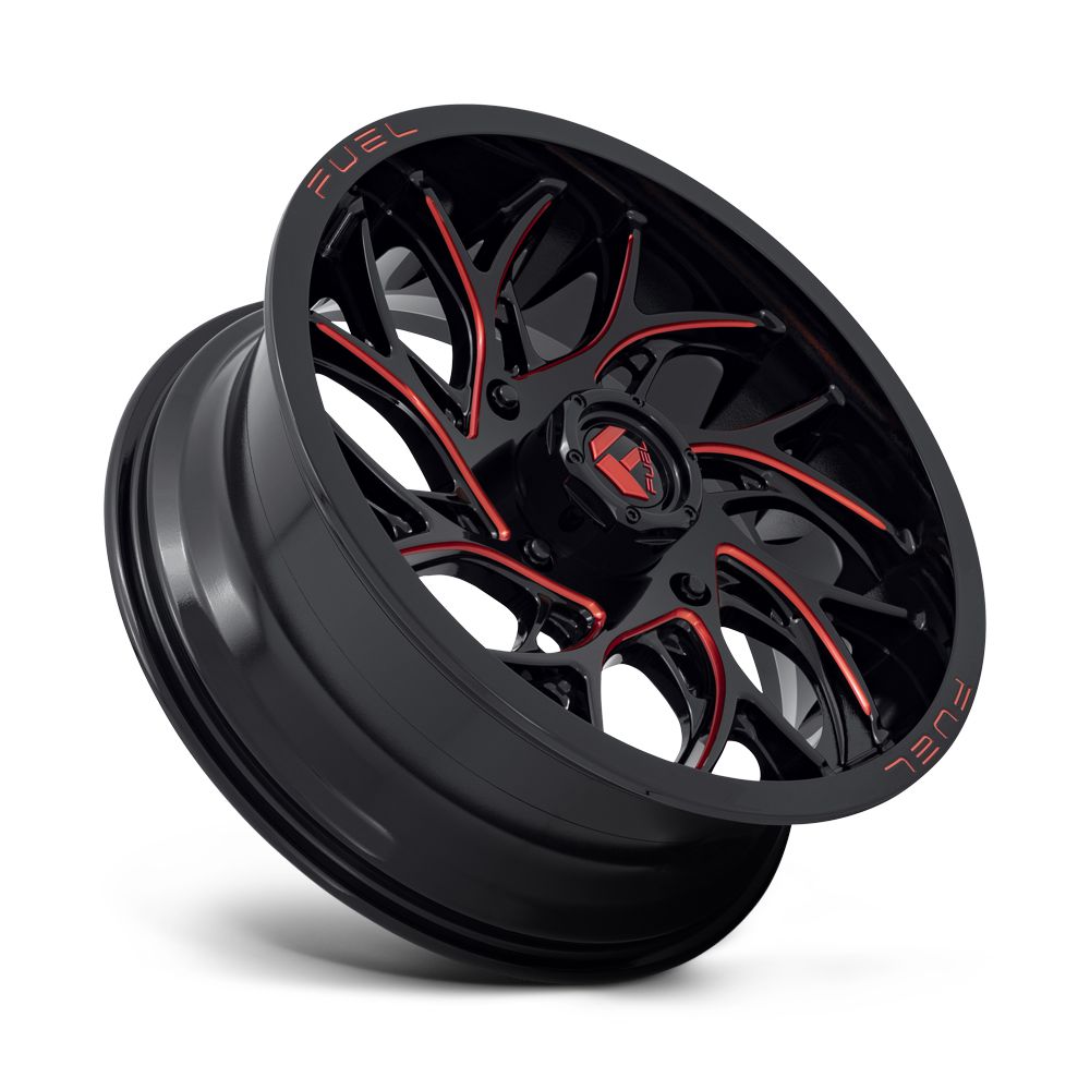 FUEL WHEELS D779 RUNNER UTV-Wheels-Fuel Wheels-4X137-18X7 13mm-GLOSS BLACK MILLED CANDY RED-Black Market UTV