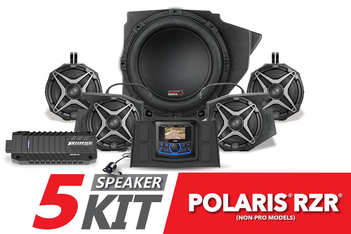 2014-2023 Polaris RZR Complete SSV Works 5-Speaker Plug-&amp;-Play Kit with JVC-SSV Works-Black Market UTV