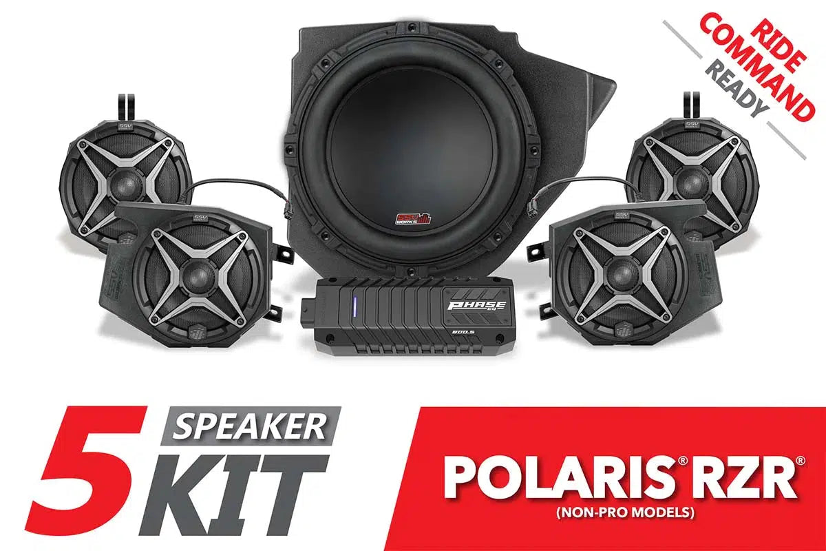 2014-2023 Polaris RZR SSV 5-Speaker Plug-&amp;-Play System for Ride Command-Audio-SSV Works-Black Market UTV