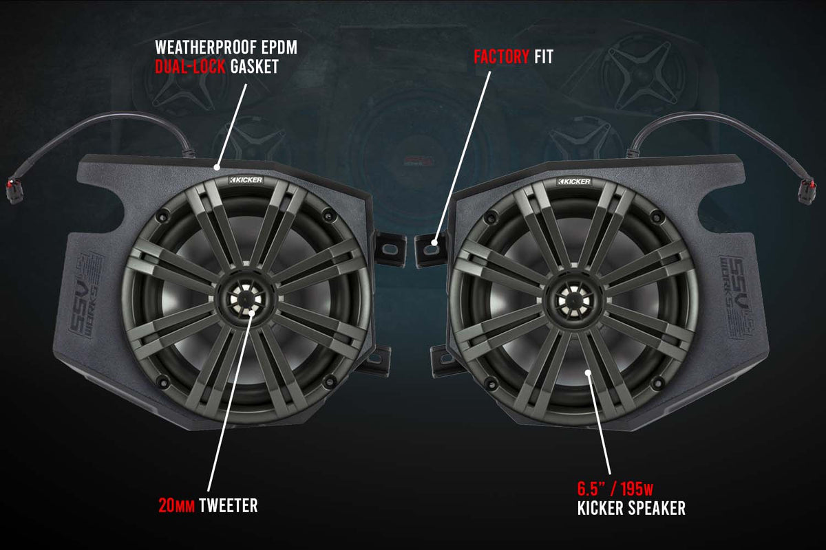 2014-2023 Polaris RZR Front Kick 6.5&quot; Speaker Pods-Audio-SSV Works-SSV Works-Black Market UTV