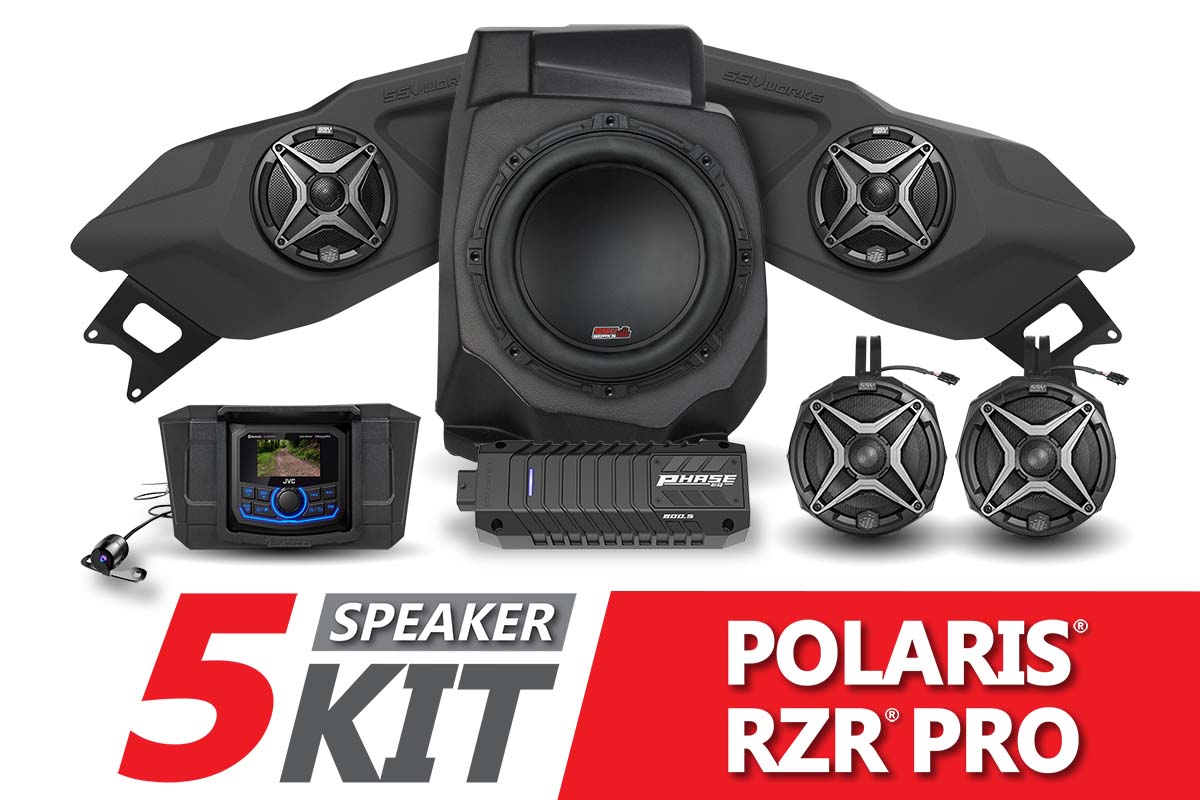 2020-2023 Polaris RZR Pro SSV 5-Speaker Plug-&amp;-Play System with JVC-SSV Works-Black Market UTV