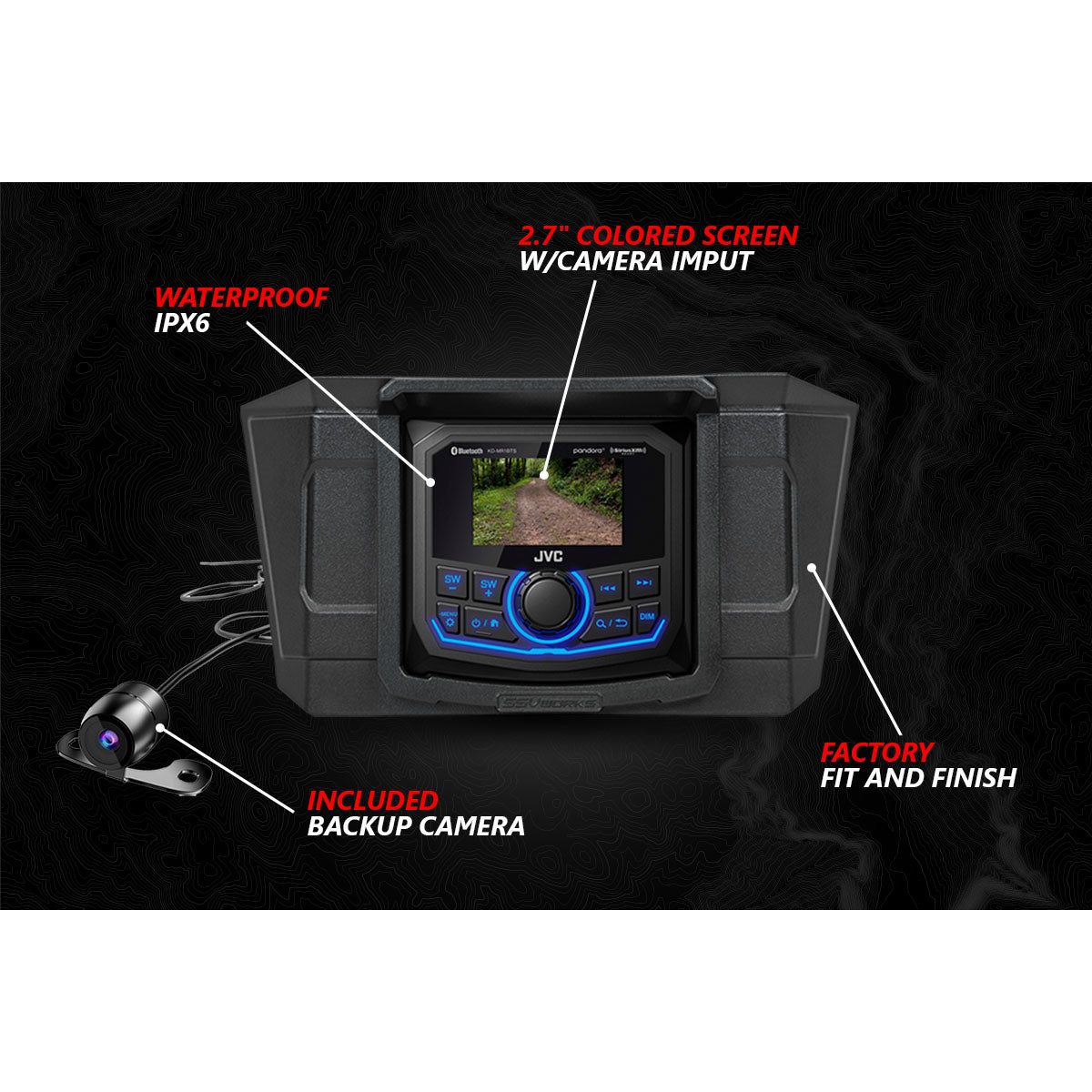 2020-2024 Polaris RZR Pro V-Spec 3-Speaker Plug-&-Play System w/JVC-Audio-SSV Works-Black Market UTV