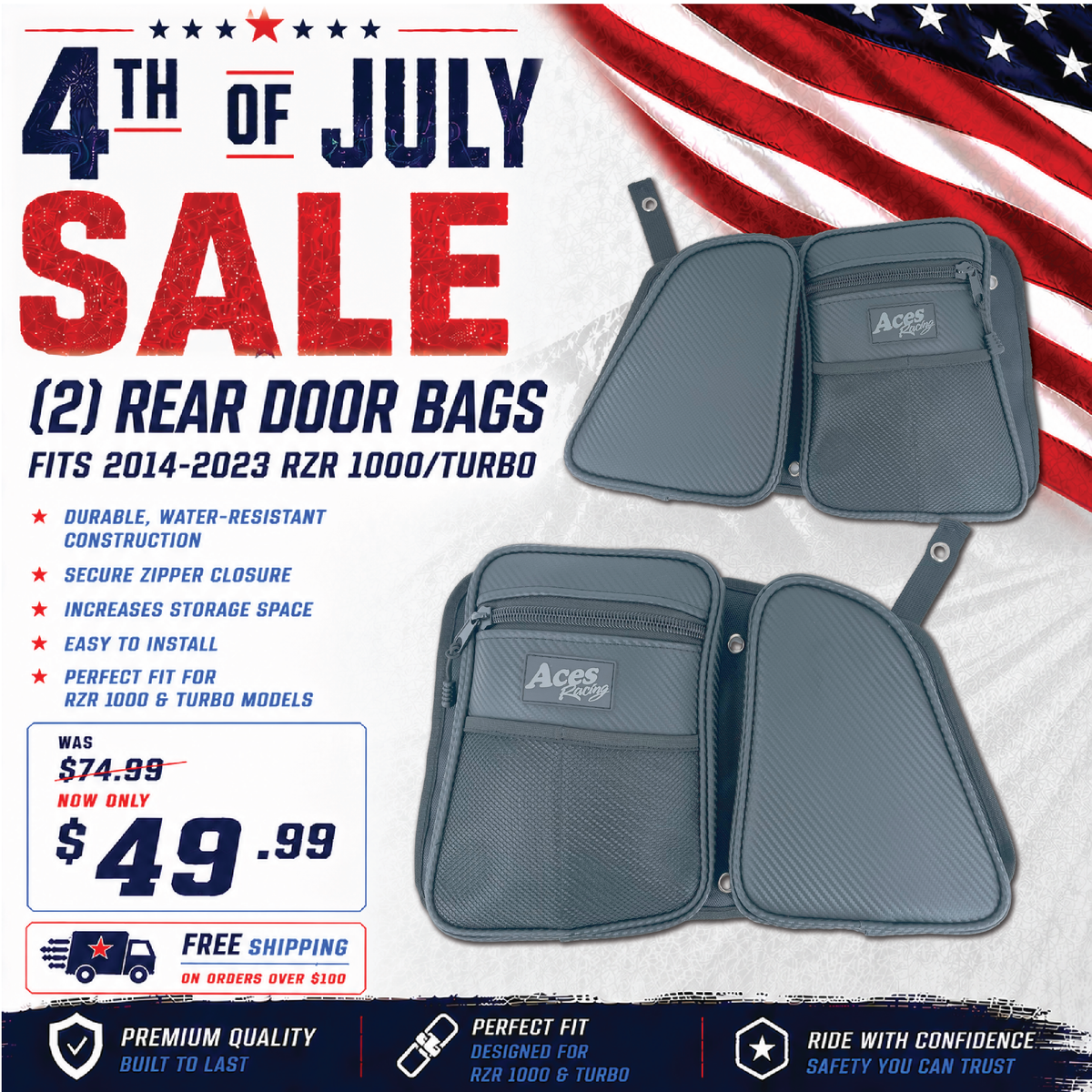 RZR 1000/Turbo Door Bags (Rear)
