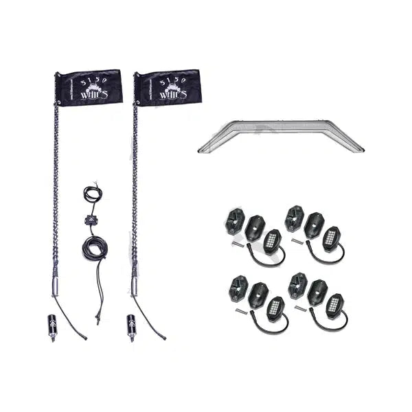 POLARIS RZR PRO / TURBO R LIGHTING KIT-Whip Flags-5150 Whips-Black Market UTV