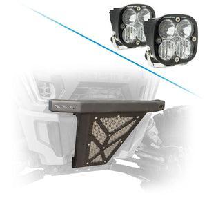 Front Bumper for Polaris RZR XP 1000 / Turbo 2014+-Bumper-DRT Motor Sports-297803 Baja Designs Light Pods LP4 Pro LED 5 inch Diameter-Black Market UTV