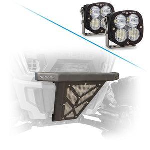 Front Bumper for Polaris RZR XP 1000 / Turbo 2014+-Bumper-DRT Motor Sports-297803 Baja Designs Light Pods LP4 Pro LED 5 inch Diameter-Black Market UTV