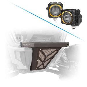 Front Bumper for Polaris RZR XP 1000 / Turbo 2014+-Bumper-DRT Motor Sports-297803 Baja Designs Light Pods LP4 Pro LED 5 inch Diameter-Black Market UTV