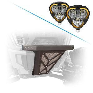 Front Bumper for Polaris RZR XP 1000 / Turbo 2014+-Bumper-DRT Motor Sports-297803 Baja Designs Light Pods LP4 Pro LED 5 inch Diameter-Black Market UTV