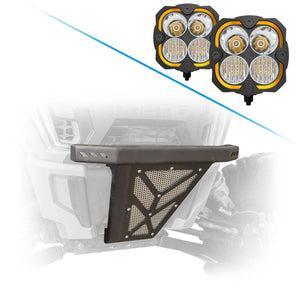Front Bumper for Polaris RZR XP 1000 / Turbo 2014+-Bumper-DRT Motor Sports-297803 Baja Designs Light Pods LP4 Pro LED 5 inch Diameter-Black Market UTV
