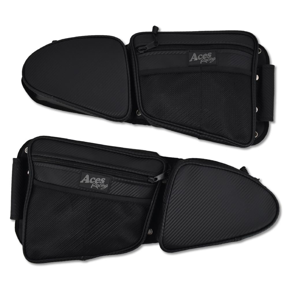 RZR 1000/Turbo Door Bags Front (Pair)-Storage-Aces Racing-Black/White-Stock Doors-Black Market UTV