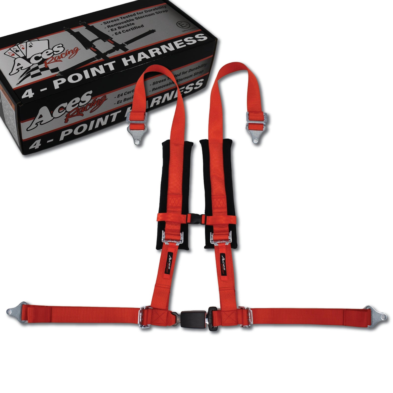4 Point Harness With Ez-Buckle-Harness-Aces Racing-Black-Black Market UTV