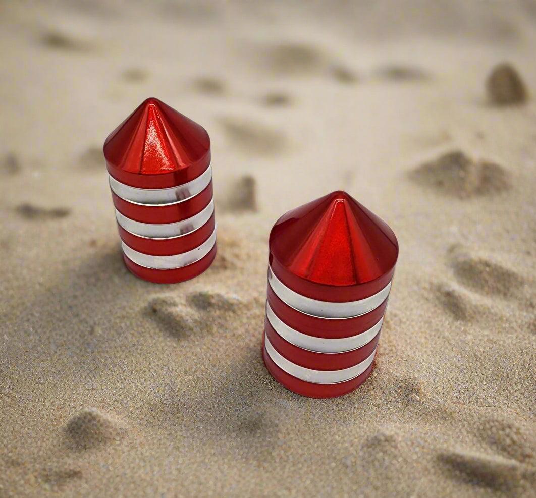 Billet Magnet Base Caps by Marshin Whips-whip accessories-Marshin Whips-Set of 2-LOLLIPOP RED-Black Market UTV