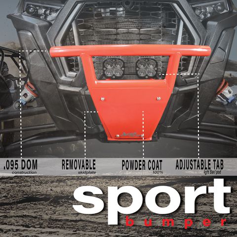 POLARIS RZR SPORT BUMPER (RED)-Bumper-Aces Racing-1000/Turbo-Black Market UTV