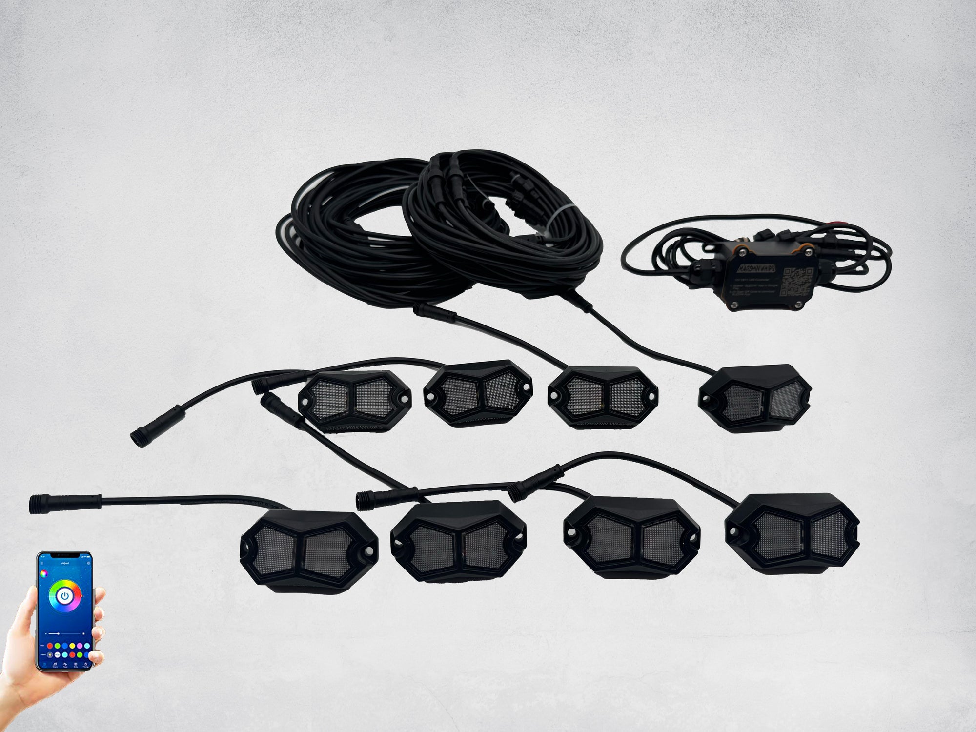 Rosewell X-1 Rocklights x8 (Kit)-Rock Lights-Marshin Whips-Black Market UTV