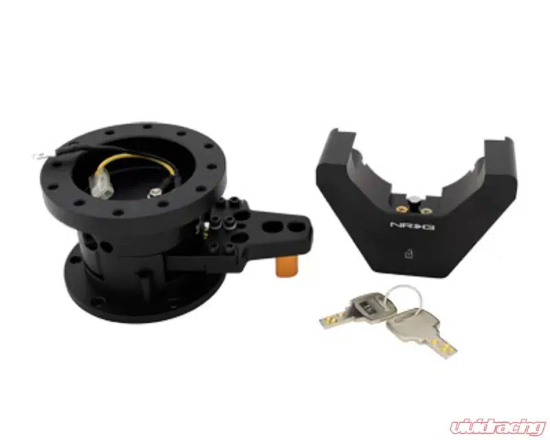 NRG Black Steering Wheel Quick Tilt System with Lock Universal-Steering Wheel-NRG-Black Market UTV