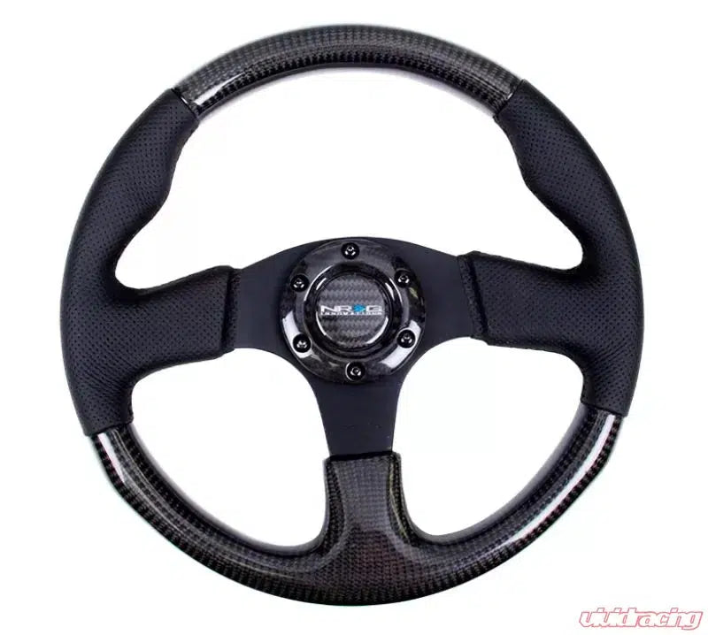 NRG Carbon Fiber Steering Wheel 315mm Leather Stitching-Steering Wheel-NRG-Black-Black Market UTV