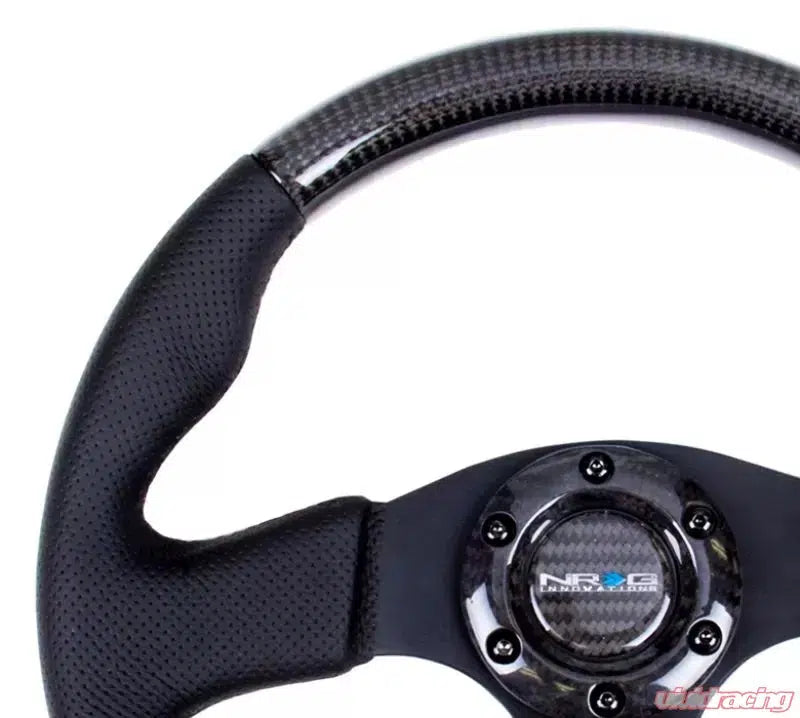 NRG Carbon Fiber Steering Wheel 315mm Leather Stitching-Steering Wheel-NRG-Black-Black Market UTV