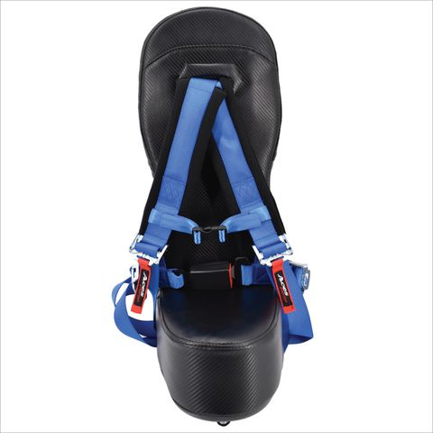 Canam X3 Bump Seat with 4 Point Harness-Seat Belt Harness-Aces Racing-Blue-Black Market UTV