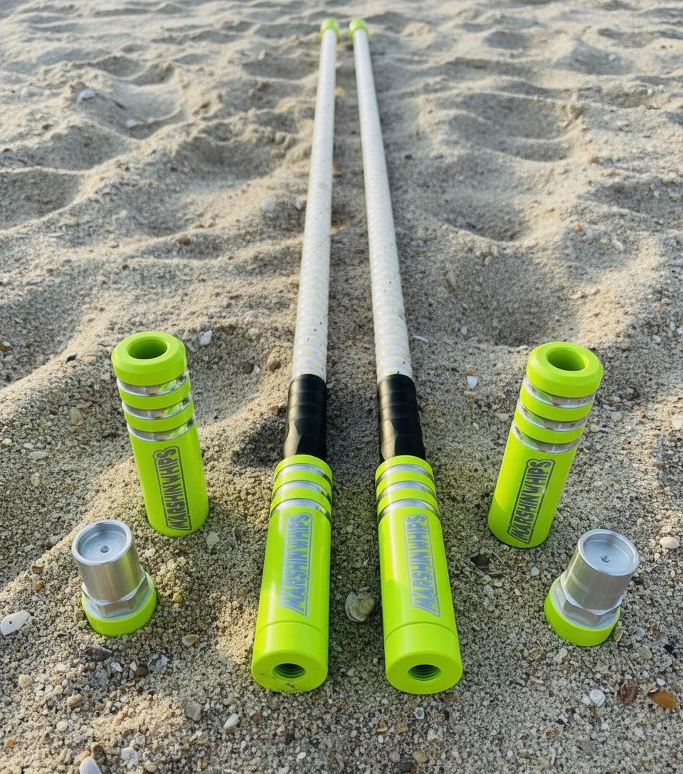 Game Changer LED Whip Set - Red, White & Blue Edition-Marshin Whips-2 FT-SAVAGE GREEN-Black Market UTV