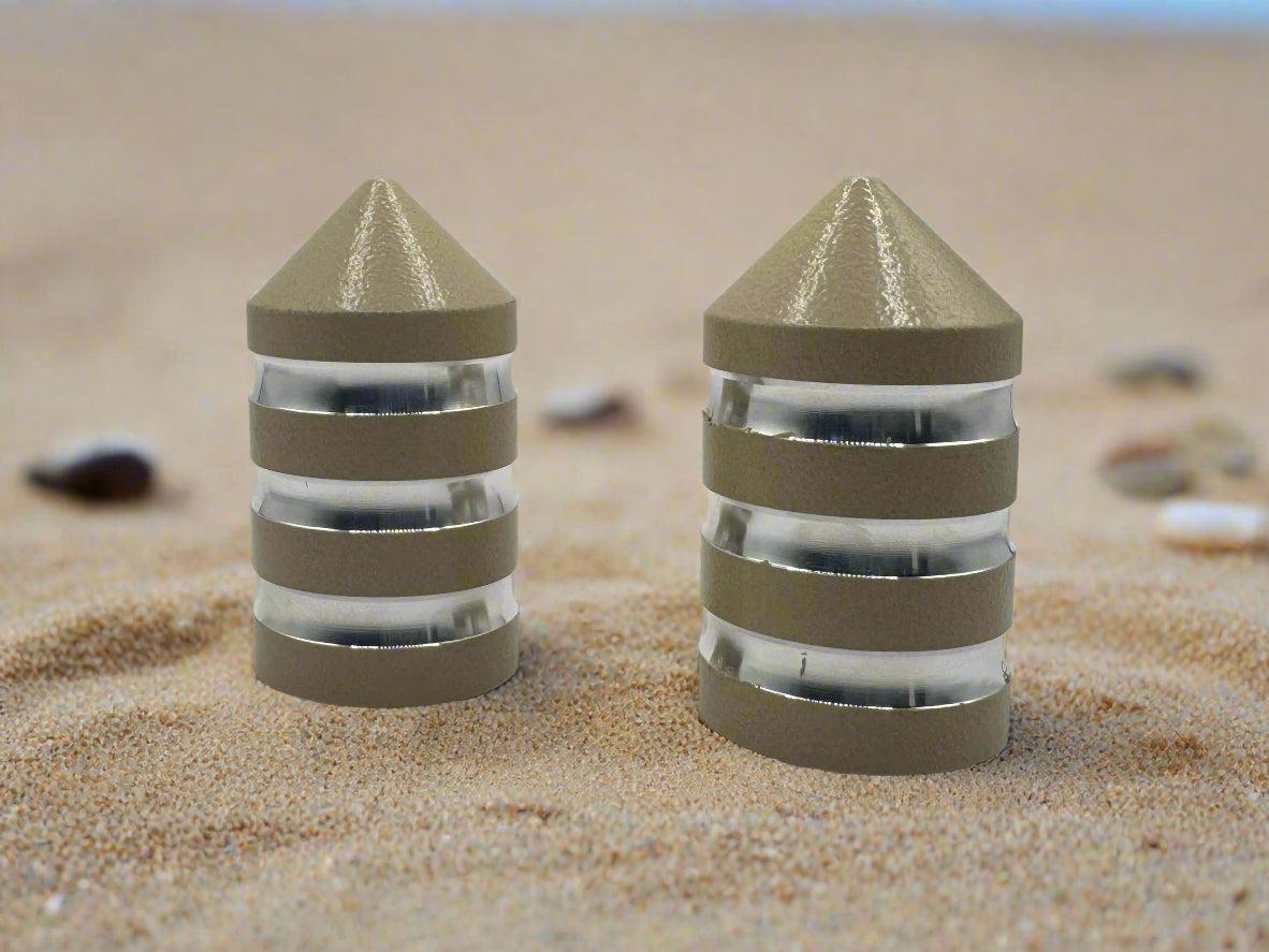 Billet Magnet Base Caps by Marshin Whips-whip accessories-Marshin Whips-Set of 2-DESERT TAN-Black Market UTV