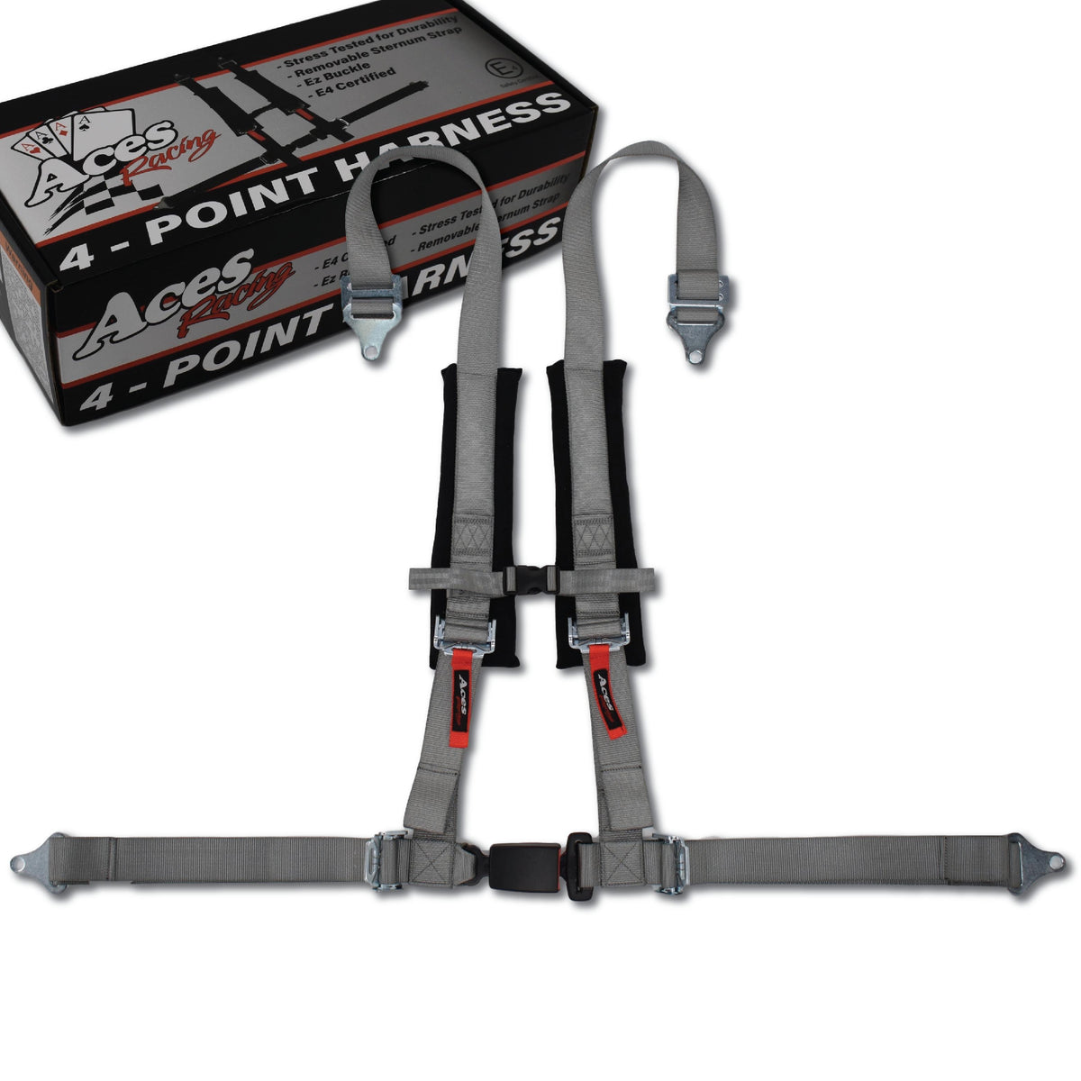 4 Point Harness With Ez-Buckle-Harness-Aces Racing-Black-Black Market UTV