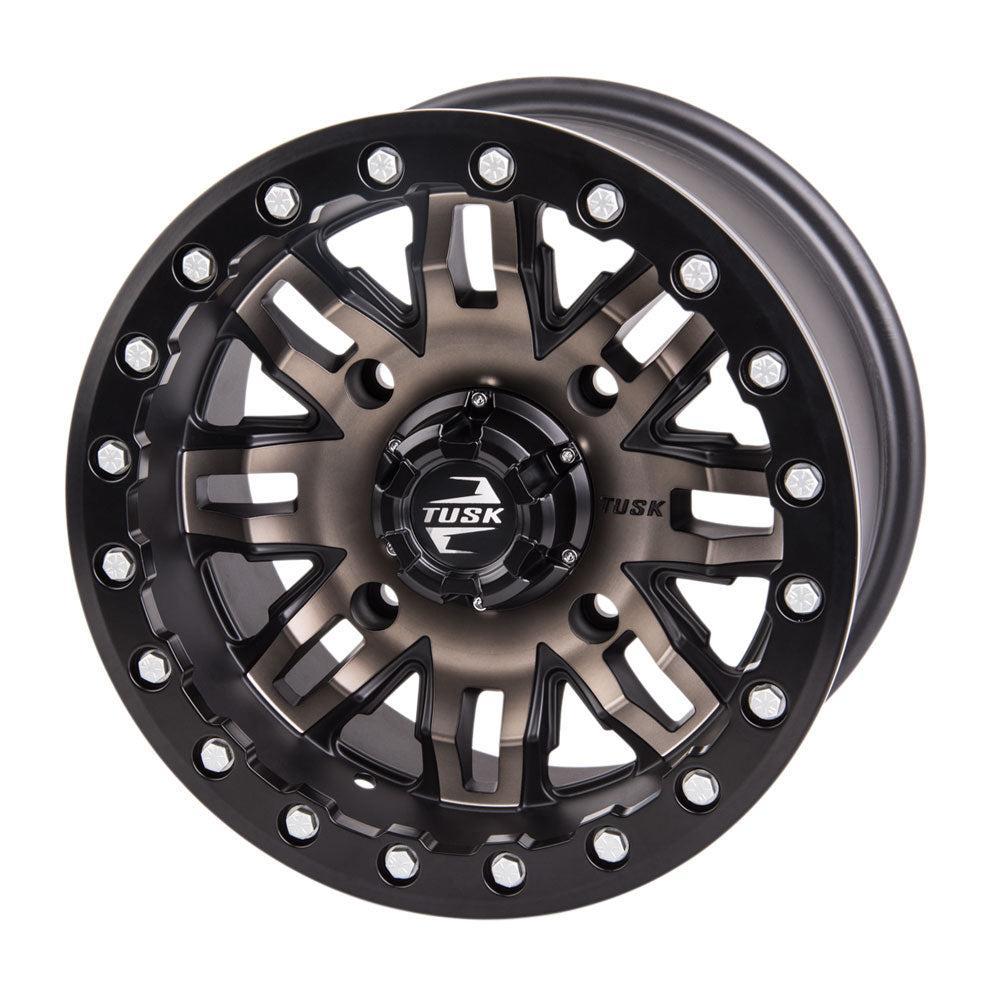Tusk Teton Beadlock Wheel-Wheels-TUSK-Front-Smoke/Black-14x7 4.0 + 3.0-Black Market UTV