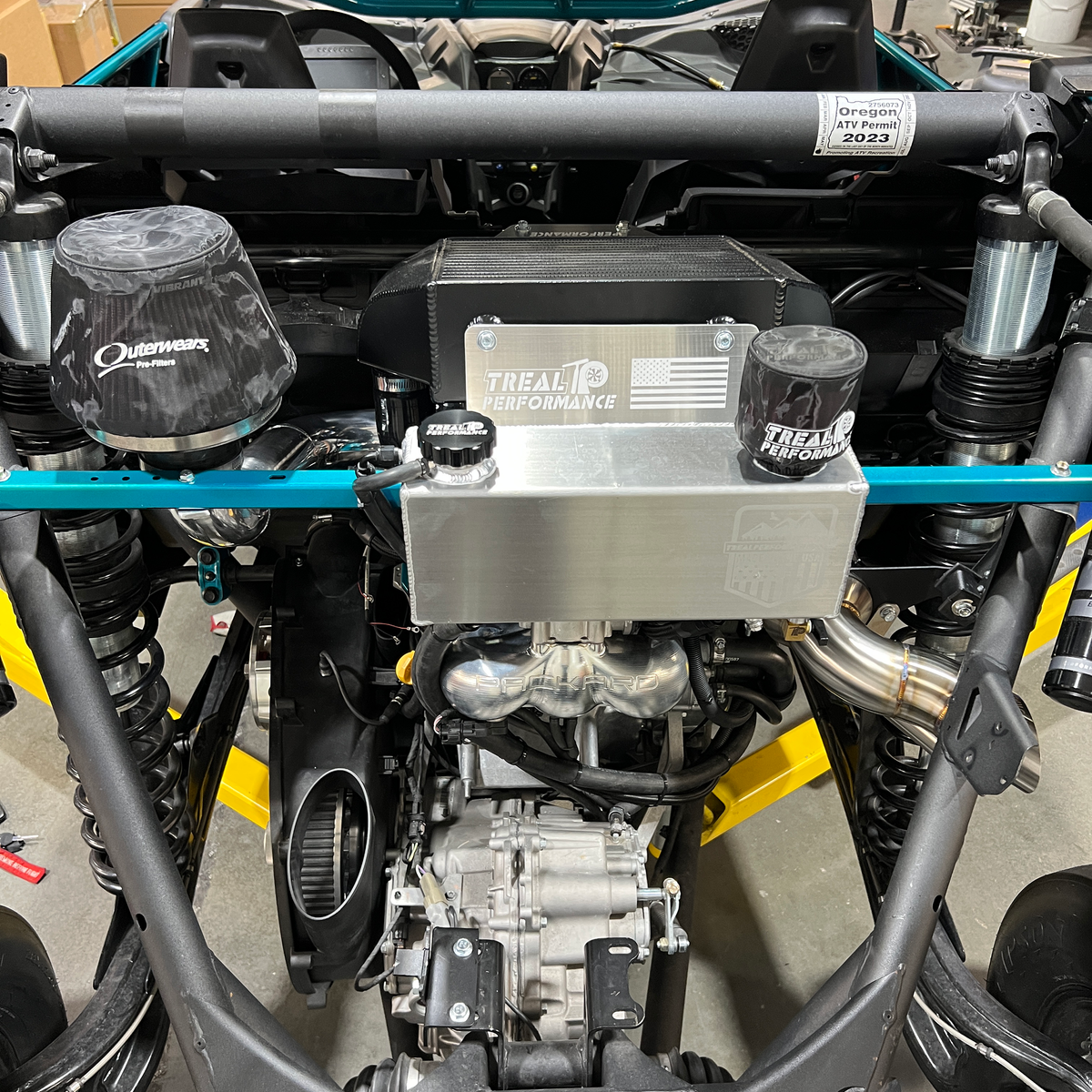 Treal Performance | 2017-2025 Can-Am X3 Coolant Reservoir Oil Catch Can Combo Tank-Cooling-Treal Performance B2B-Raw Aluminum-No - Just the One-Black Market UTV