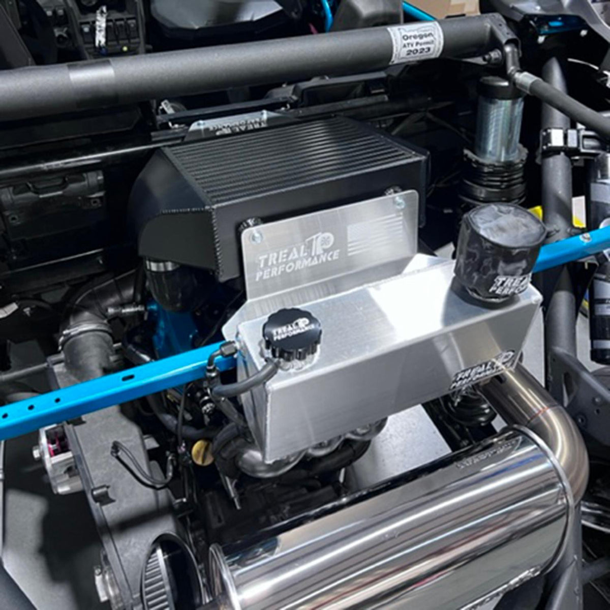 Treal Performance | 2017-2025 Can-Am X3 Coolant Reservoir Oil Catch Can Combo Tank-Cooling-Treal Performance B2B-Raw Aluminum-No - Just the One-Black Market UTV