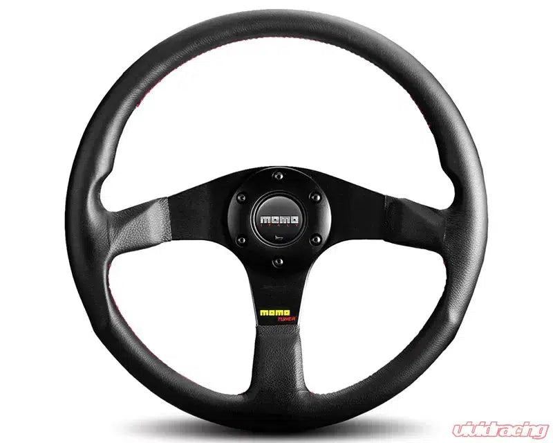 MOMO Tuner Black Leather Steering Wheel-Steering Wheel-MOMO-Black Market UTV