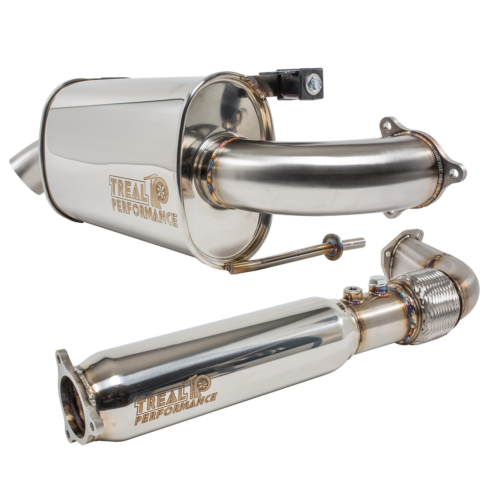 Treal Performance | 2020-2025 Polaris RZR ProXP Turbo Back Exhaust System-Exhaust-Treal Performance B2B-Non-Resonated Front Section-Single Tip-Black Market UTV