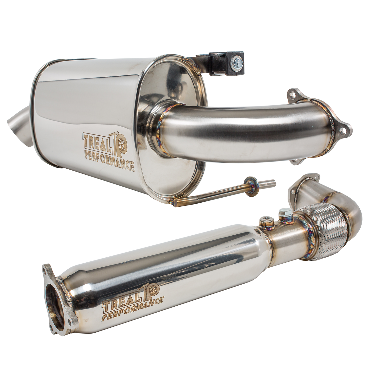 Treal Performance | 2020-2026 Polaris RZR Pro XP / Turbo R Turbo Back Exhaust System-Exhaust-Treal Performance B2B-Non-Resonated Front Section-Single Tip-Black Market UTV