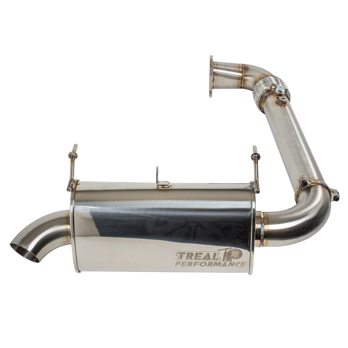 Treal Performance | 2016-2021 Polaris RZR XP Turbo / S Turbo Back Exhaust System-Exhaust-Treal Performance B2B-Non-Resonated-Single Tip-Black Market UTV