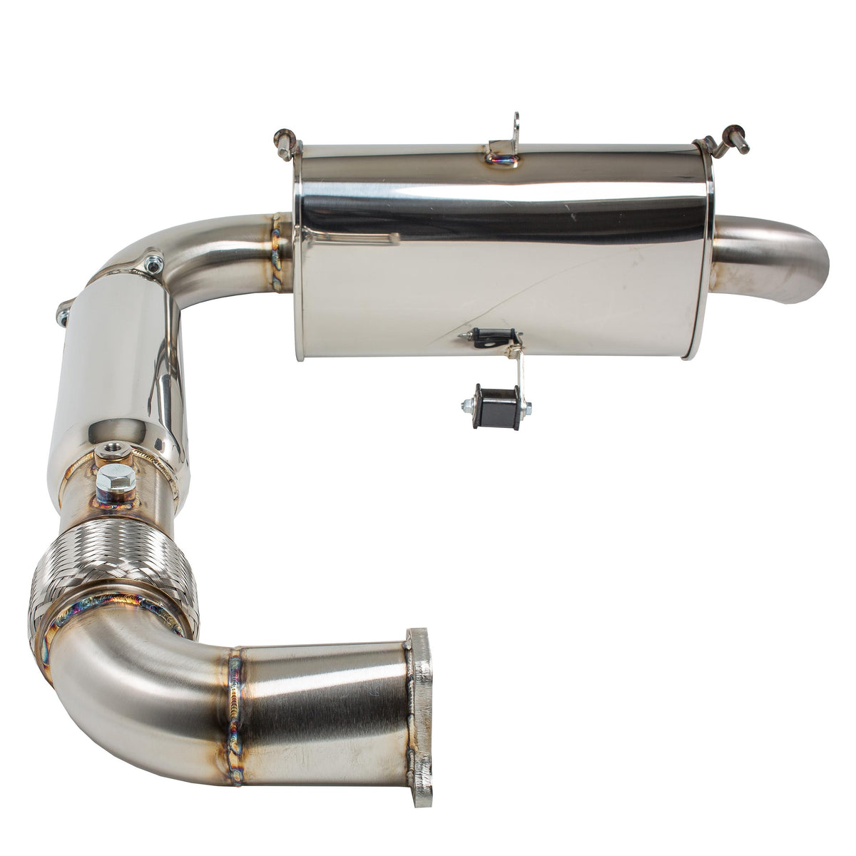 Treal Performance | 2016-2021 Polaris RZR XP Turbo / S Turbo Back Exhaust System-Exhaust-Treal Performance B2B-Non-Resonated-Single Tip-Black Market UTV