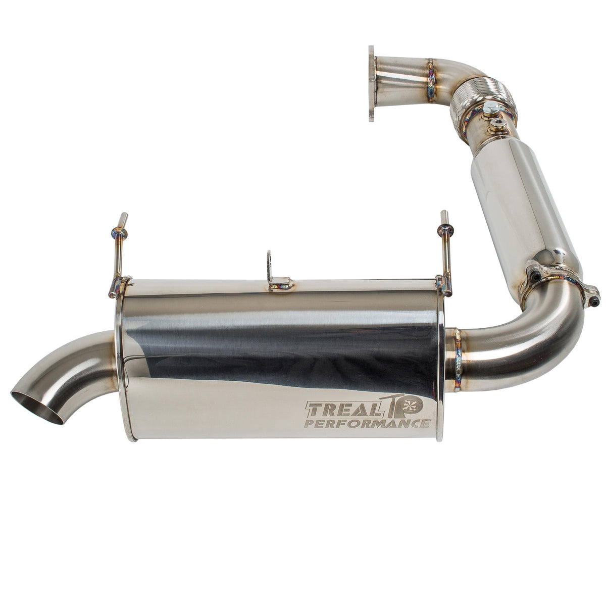 Treal Performance | 2016-2021 Polaris RZR XP Turbo / S Turbo Back Exhaust System-Exhaust-Treal Performance B2B-Resonated-Single Tip-Black Market UTV