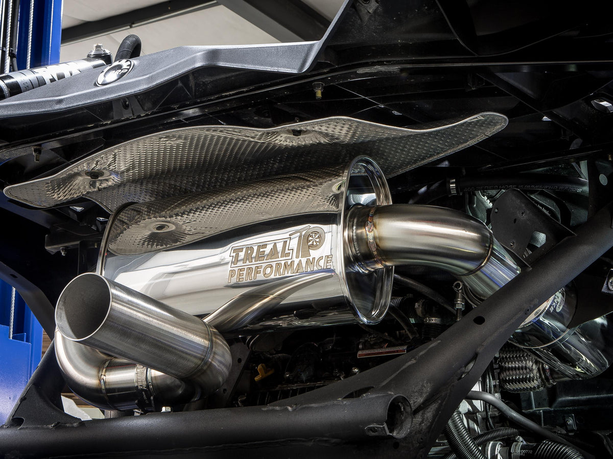 Treal Performance | 2017-2025 Can-Am Maverick X3 Quiet Trail Exhaust System-Exhaust-Treal Performance B2B-No Tip Attachment-Non-Resonated Front Section-Black Market UTV